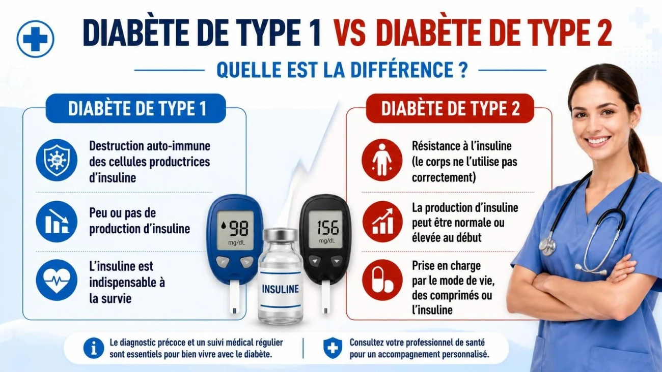 Diabète de type 1 et de type 2 : quelles différences ?