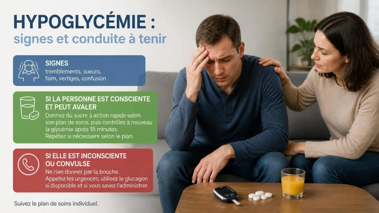 Hypoglycémie : signes et conduite à tenir